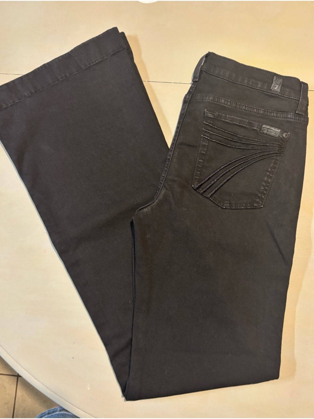 7 For All Mankind Black Flare Jeans